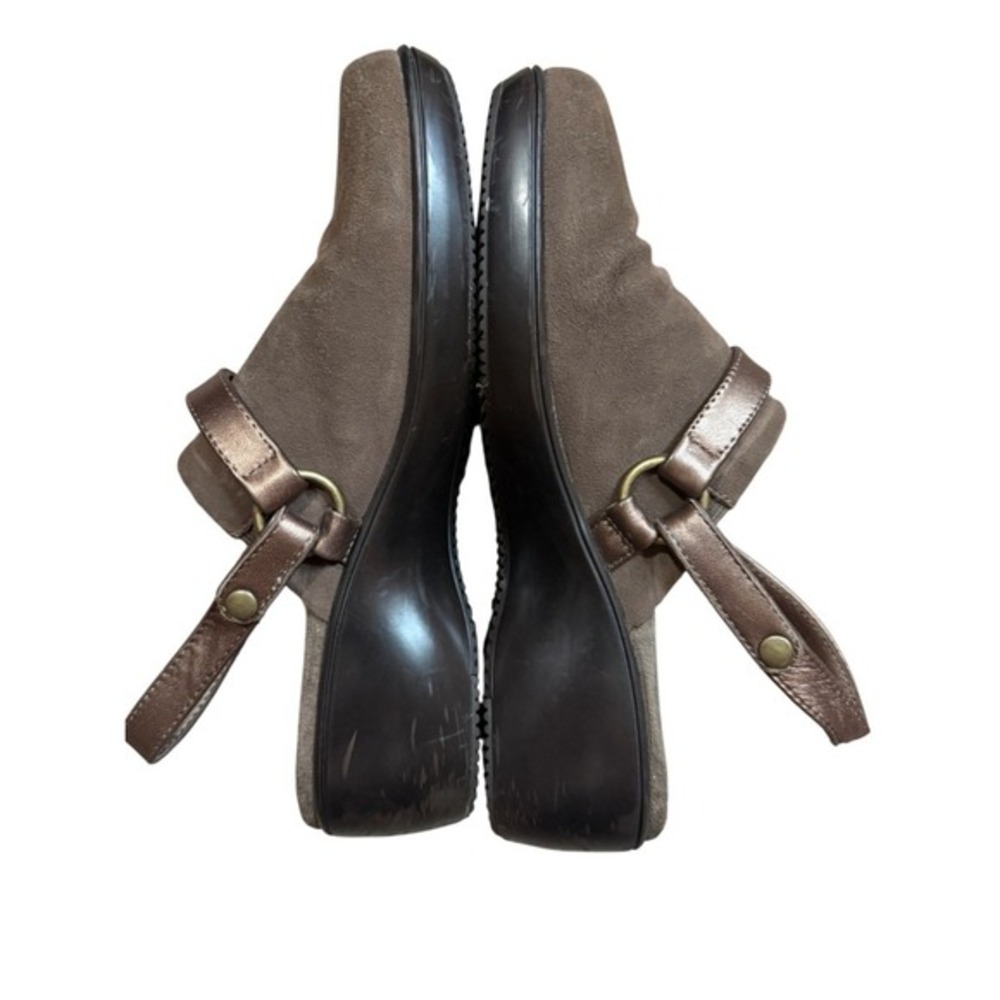 Vionic Taupe Suede Adelaide Orthopedic Comfort Wedge Clogs 8 Mininmalist Luxury - Picture 2 of 7